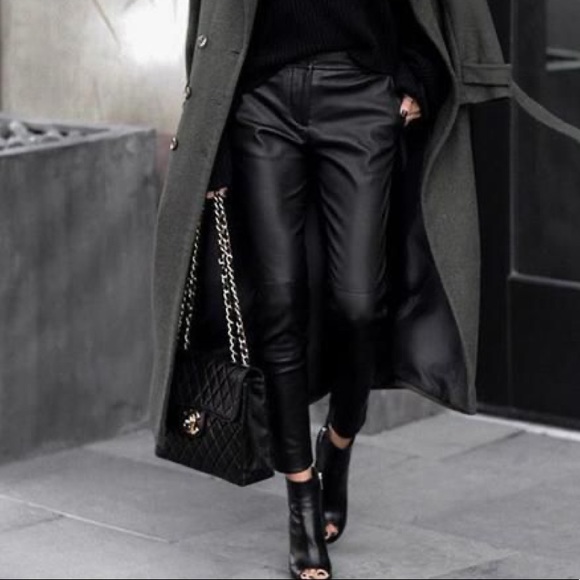 Zara Pants - NWOT Zara faux leather pants with pockets medium